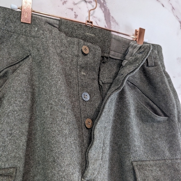 Vtg Wool Pant Men 34x30 WW2 40s Tiger Swedish Wool Button Fly Inreg Varumarke - Picture 10 of 15
